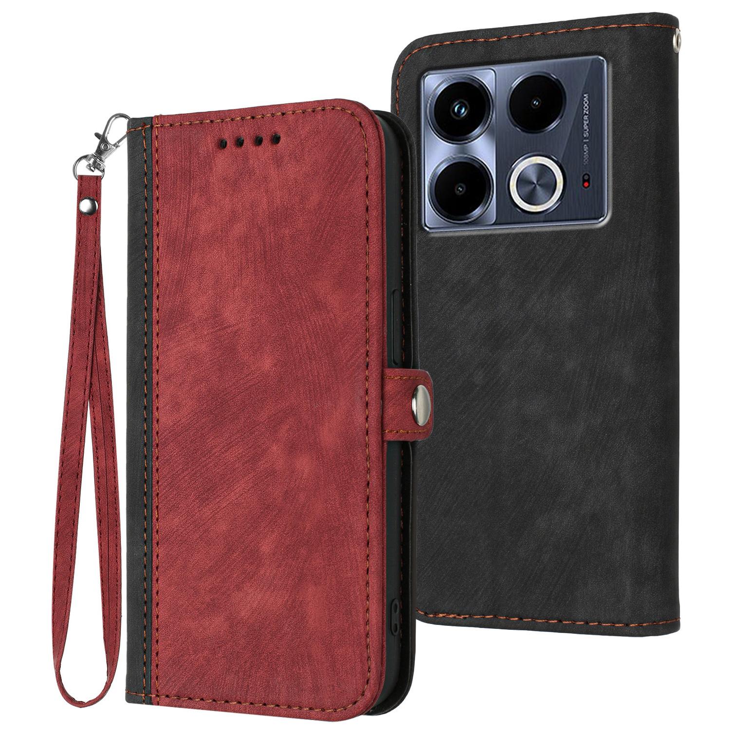 

YX0020 For Infinix Note 40 Case PU Leather+TPU Wallet Phone Cover Red