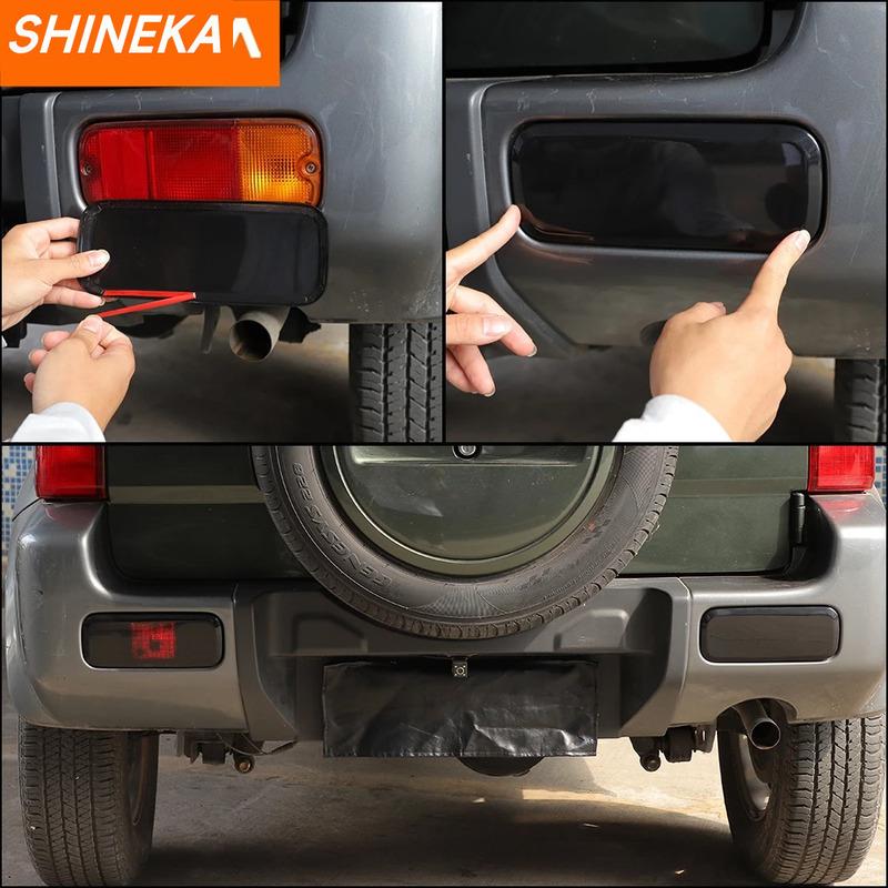 SHINEKA Lamp Hoods For Suzuki Jimny 2007-2017 Car Tail Light Lamp Rear Fog Light Decoration Cover Trim Kit Exterior Accessories
