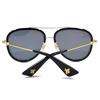Men's Gucci Metallic Side Small Bee Series Business Travel Version Lens Aviator Sunglasses Gold Color GG0062S-001