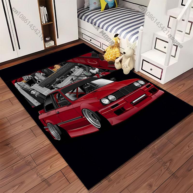 Red modified car engine carpet Yoga living room room decor children's crawling mat doormat area rug games mat