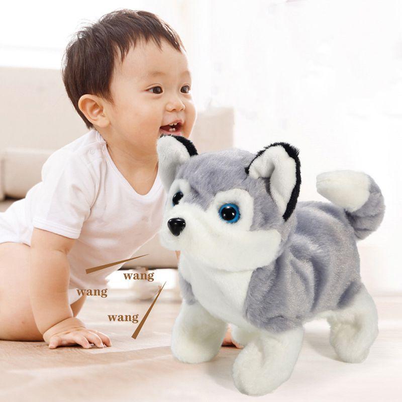 Electronic Dog Robot Lifelike Walking Barking Wagging Tail Puppy Plush Cute