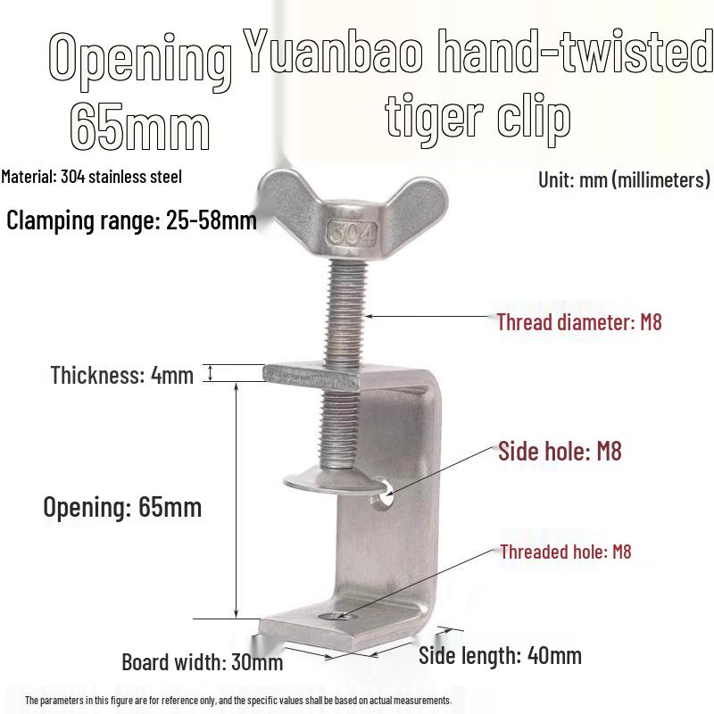 304 Stainless Steel U-Clamp Tiger Clamp with Hand-Tightened Eyebolt