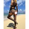 Women Fishing Net Jumpsuit Sexy Hollow Out Transparent Long Sleeved Mesh Open Crotch Bodysuit See-Through Erotic Sleepwear