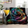 3D Rose Flowers Nordic Romantic Soft Blankets,Keep Warm Throw Blanket Comfortable Blanket for Picnic Beds Sofa Home Bedroom Gift