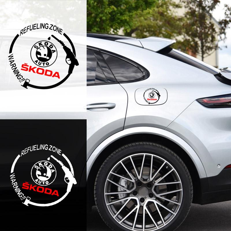 Vinylové reflexní samolepky s odznakem auta na víčko palivové nádrže, doplňky pro Škoda Octavia MK2 MK3 2 3 A7 Fabia Karoq Kodiaq Superb Rapid Kamiq