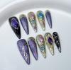 Handmade Y2K Metallic Gradient Luxury Long Stiletto Reusable Press On Nails Artificial Tips
