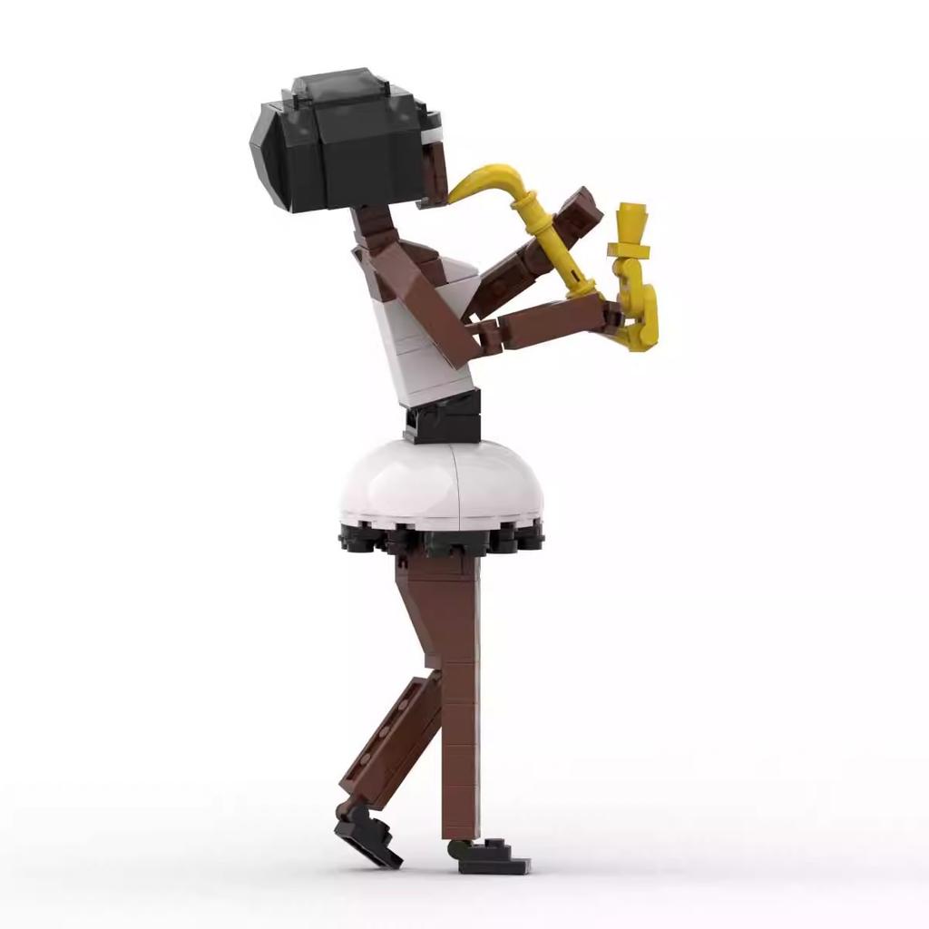 Building Block Compatible 116286 Girls Playing Saxophone, Assembling Building Block Musical Instruments, Creative Models