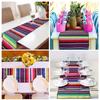1 ks Mexický Serape Běhoun na stůl Živý ručně tkaný design 14 x 84 palců pro Fiesta dekorace Svatba Venkovní pikniky Stolování