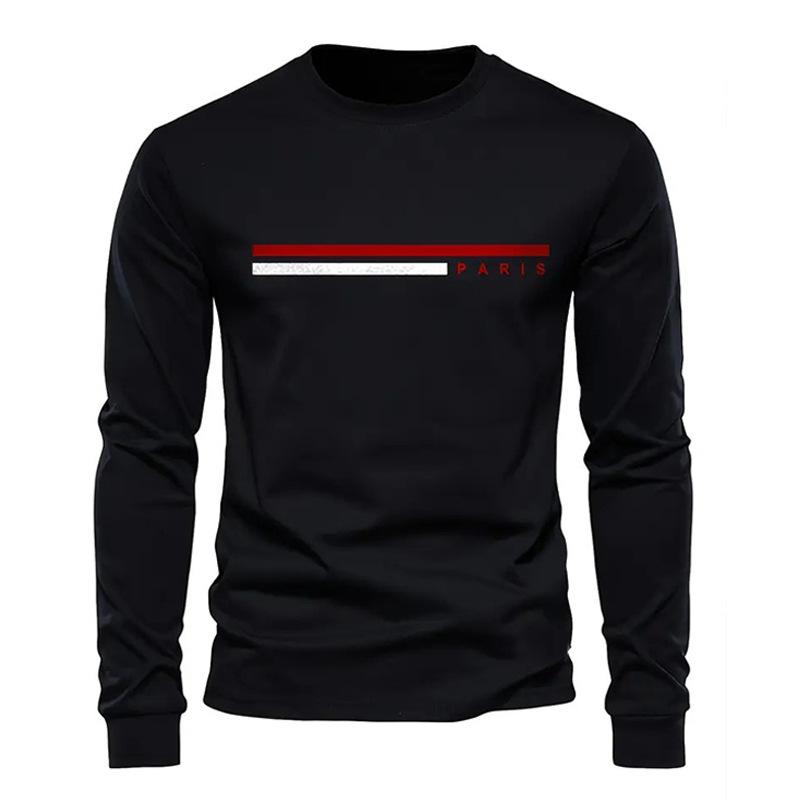 Spring Men's,Men's Letter Printing,Men's Long Sleeve,Trendy Round Neck New Casual T-Shirt