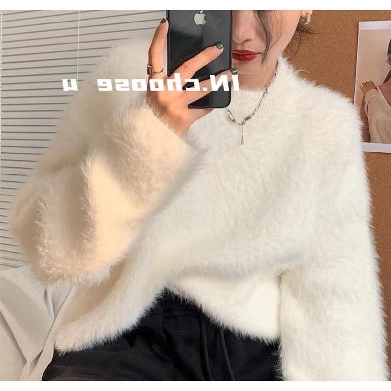 Knitted Cropped Women's Sweaters Cardigan Long Sleeve Sweater Coat Autumn Winter Chic Casual Outerwear Knitwear Top