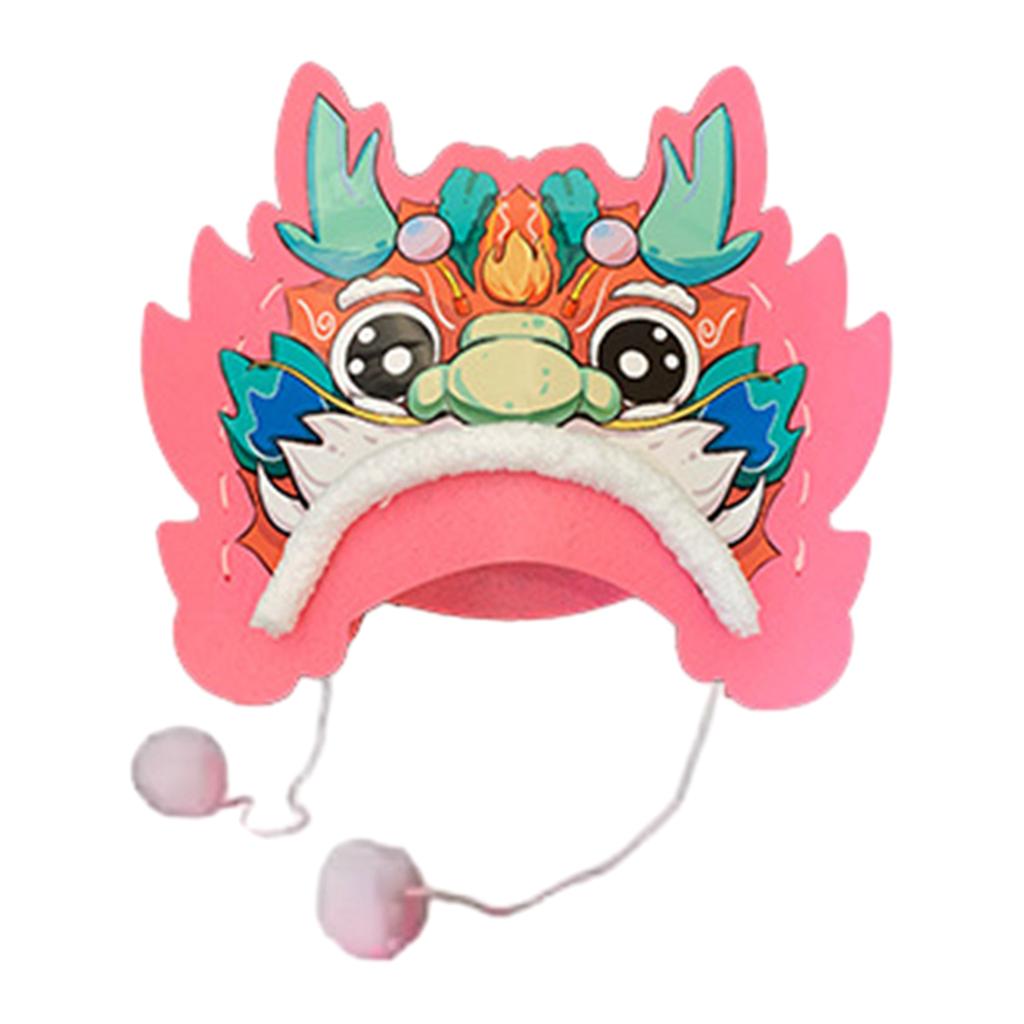 Kinesiska nyårsdrakhatt Djurhatt Prydnad DIY Hantverkstillbehör Nyårsfest Hemma Kontor Dekor Söt Drakhuvudhatt