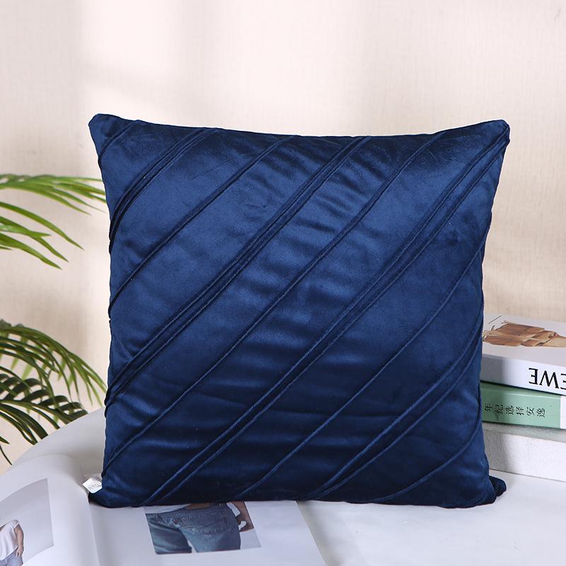 Solid Color Flannel Pillow Case Home Sofa Pillow Bedside Pillow Short Plush Cushion