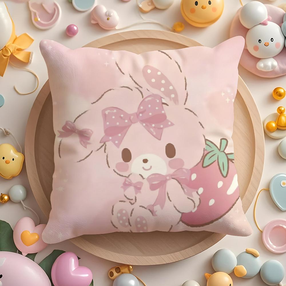 Cute Bonbonribbon Pillow Case Short Plush Double-Sided Printing Home Machine Washable In Warm Winter Cushion Cover