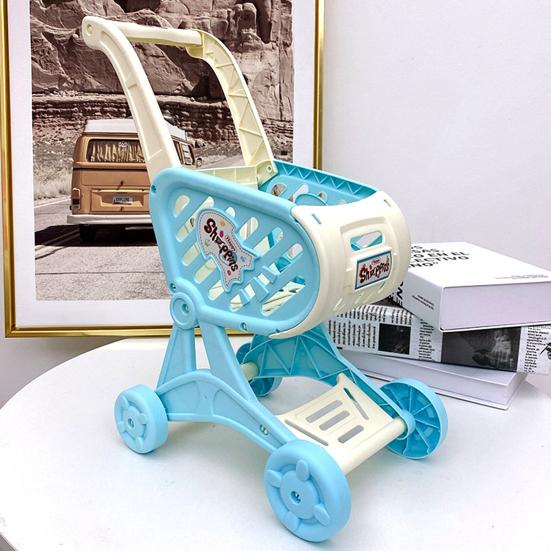 Simulation Plastic Supermarket Shopping Cart Trolley Toy Play House Kids Gift