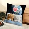 Cute Cat Cushion Cover Soft Short Plush Pillow Cover Smooth Cozy Texture Aesthetic Cushion Case Home Decor