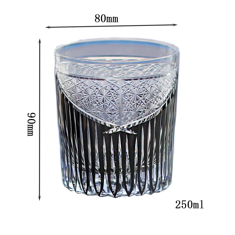 

Handcrafts Japanese Style Edo Kiriko Black Whisky Glass Tumbler In Gift Box about 250ml-260ml