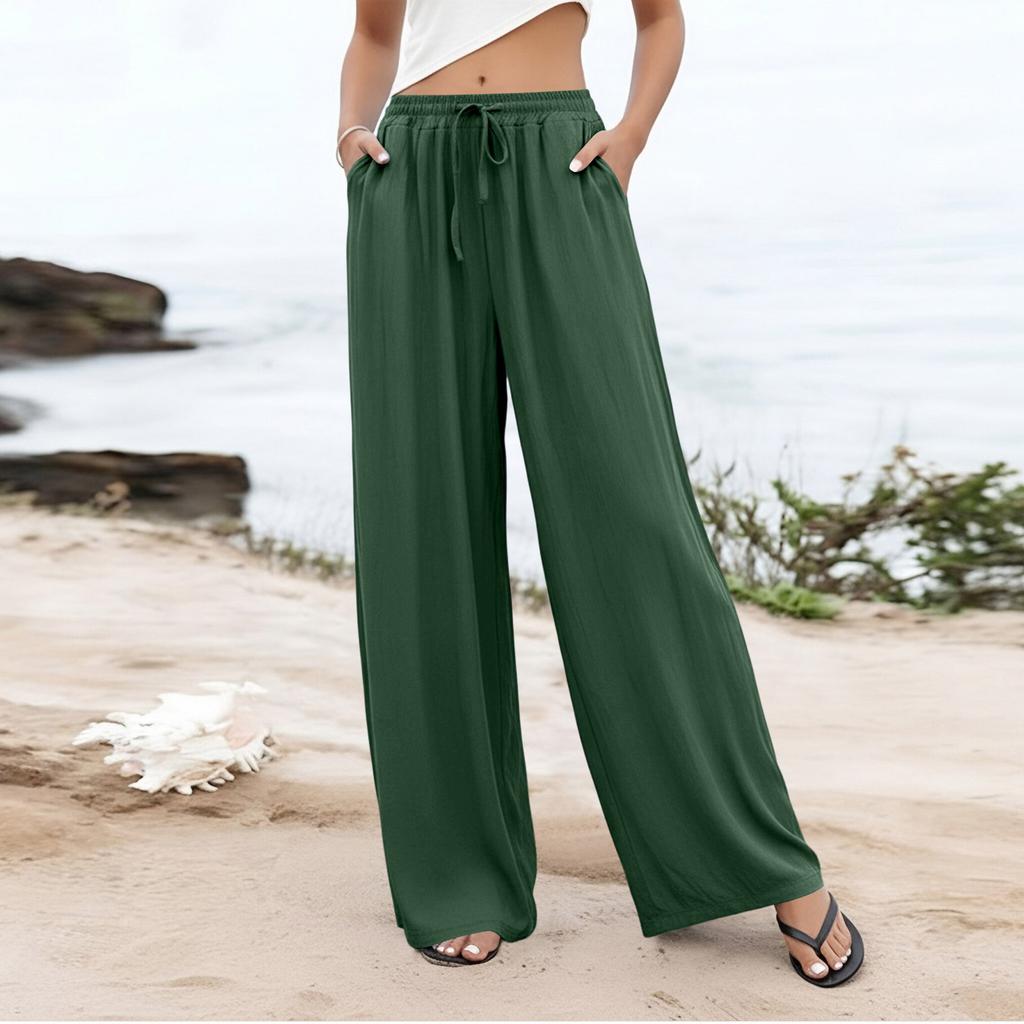 Damen Palazzo-Hose, Sommer, lässig, fließend, weites Bein, Strand, Reisen, Urlaub, Outfits