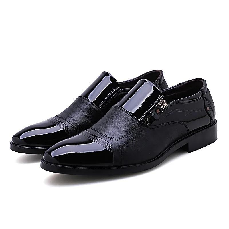 Fashion New Spring Fashion Oxford Business Men Shoes PU Leather High Quality Soft Casual Breathable Men's Flats Zip Shoes