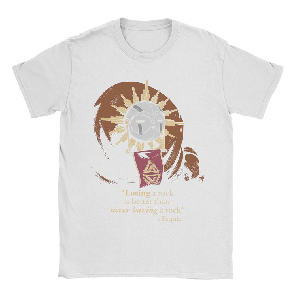 Retro Esquie Clair Obscur Expedition 33 Quotes Print T Shirt Mens Crewneck Short Sleeve Tops Cotton Summer Clothes