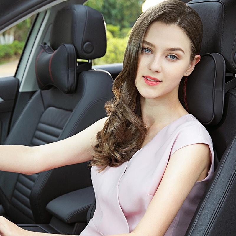 IFGU2 Universal Car Headrest Neck Pillow Seat Belt Shoulder Pads For Seat Ibiza FR Ateca Altea Leon Alhambra Exeo Arona Toledo Cupra