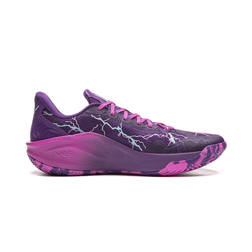 Li Ning Hurricane 2 Low top Professional Competition Basketball Shoes Men's Dragon Court Purple ABAW023-6