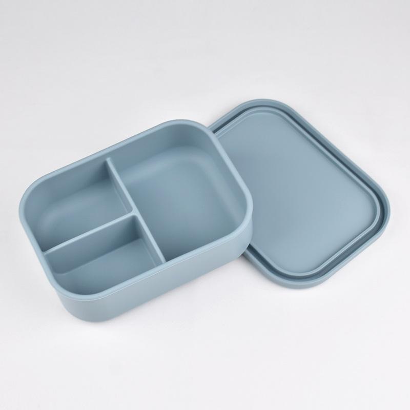 Silicone Food Storage Box With Lids 3 Compartment School Children Lunch Box Free Silicone Bento Lunch Box