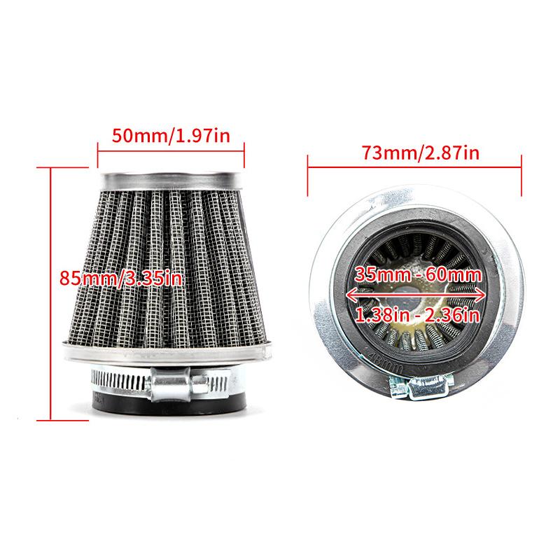 Motorcycle Conical Air Filters Universal Clamp-on Air Filter Tapered Cone Intake Modification Air Filter for Car Moto Off-road
