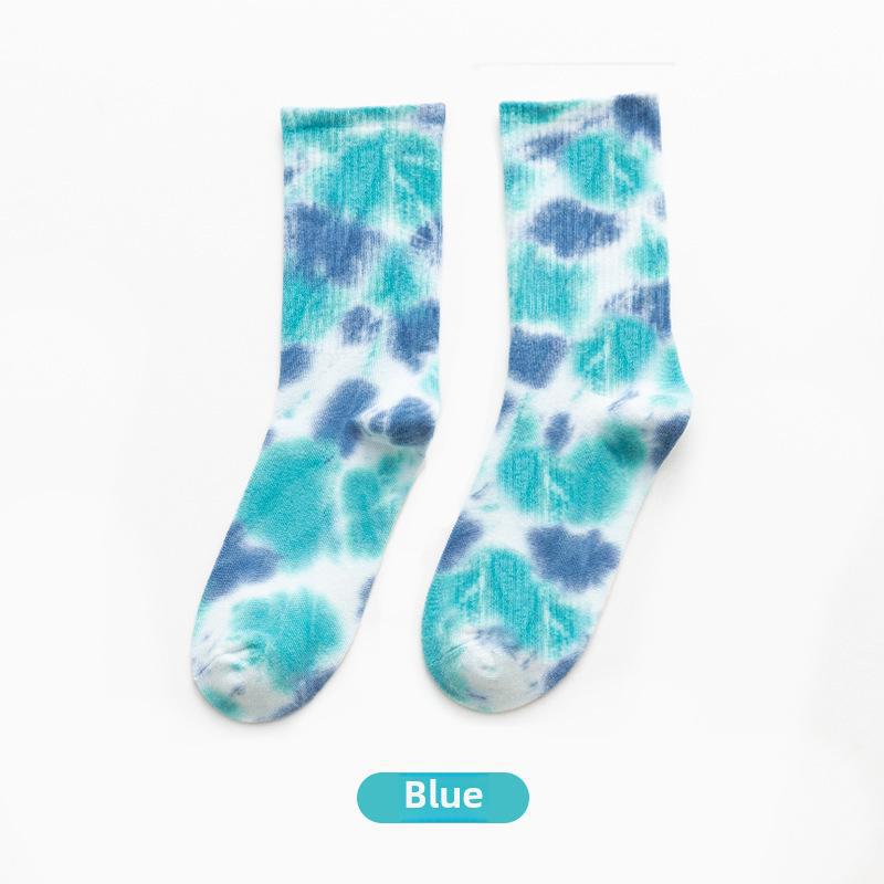 Gradient Tie-Dye Mid-Tube Cotton Socks - Women's Street Fashion & Sport Trend