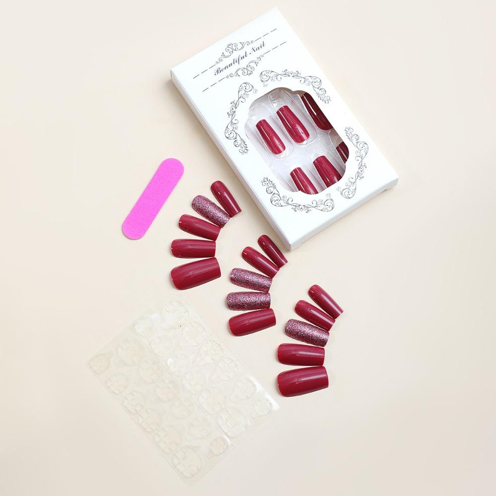 Full Cover French Fake Nails Wearable Manicure Press On Nails Detachable False Nail Women