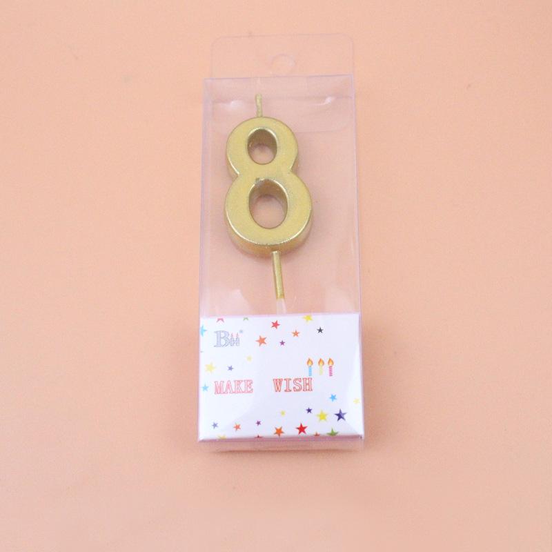 Golden Number Candles 0-9 Birthday Cake Candles High Quality Local Gold Number Candles