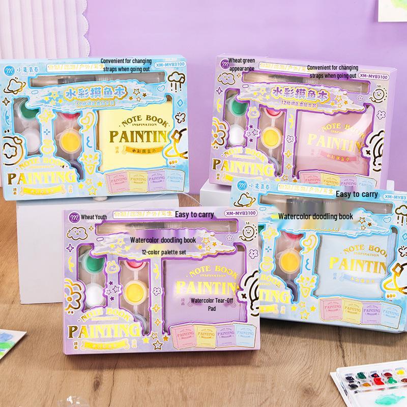 Wheat Culture Portable Mini Watercolor Fishing Sketchbook Set