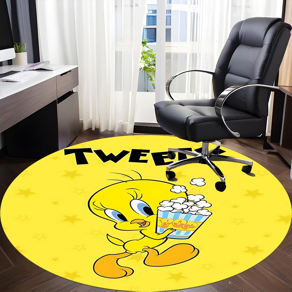 1PC Tweety Office Round Area Rug, Indoor Mat Suitable For Office, Under Office Chairs Bedroom Living Room Home Decor DT1212089