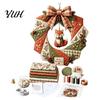 Kreatives handgefertigtes Kranz-Set, Weihnachten Stoff DIY-Kit, Patchwork Anfängerfreundliches Feiertagsbastel-Deko-Set, Dekoration für Haustür, Wanddekoration,