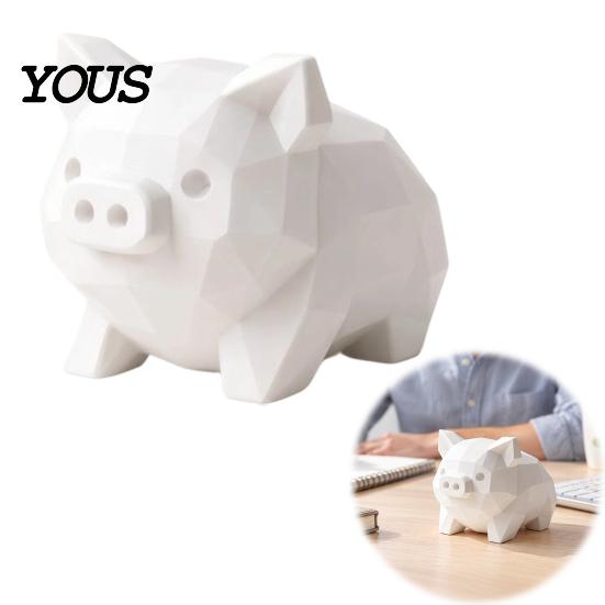 Minimalist Animal Decor 3D Printed Geometric Piglet Figurine, Modern Statue, Pig Sculpture, Matte Sculpture Compact Ornament for Home Office