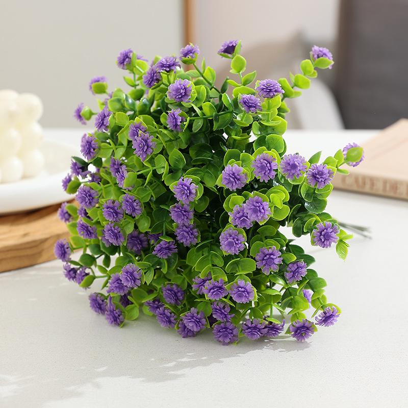 Eucalyptus & Gypsophila Plastic Floral Bundle for Indoor Decoration