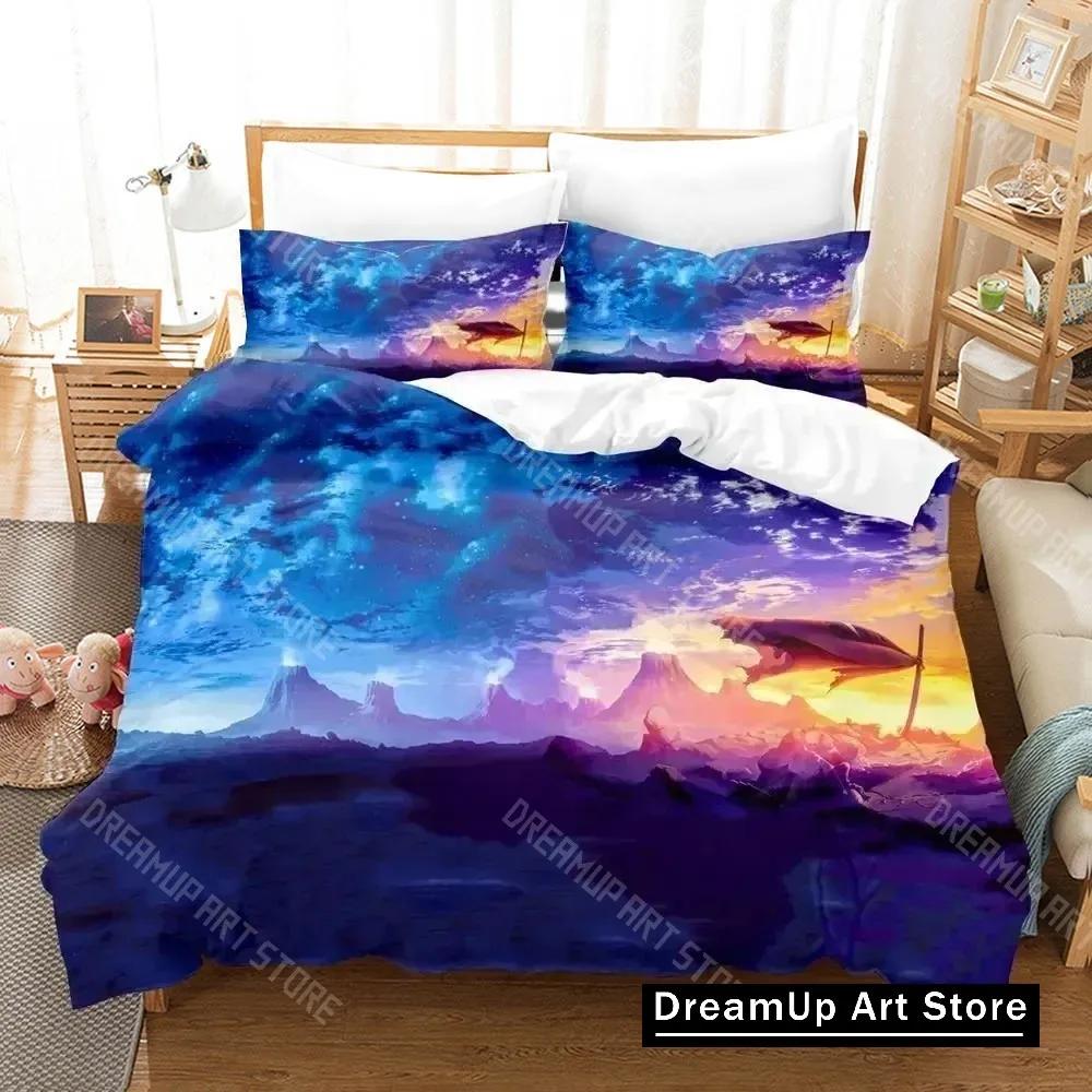 Anime Tengen Toppa Gurren Lagann Bedding Set Duvet Cover Bed Set Quilt Cover Pillowcase Comforter king Queen Size Boys Adult
