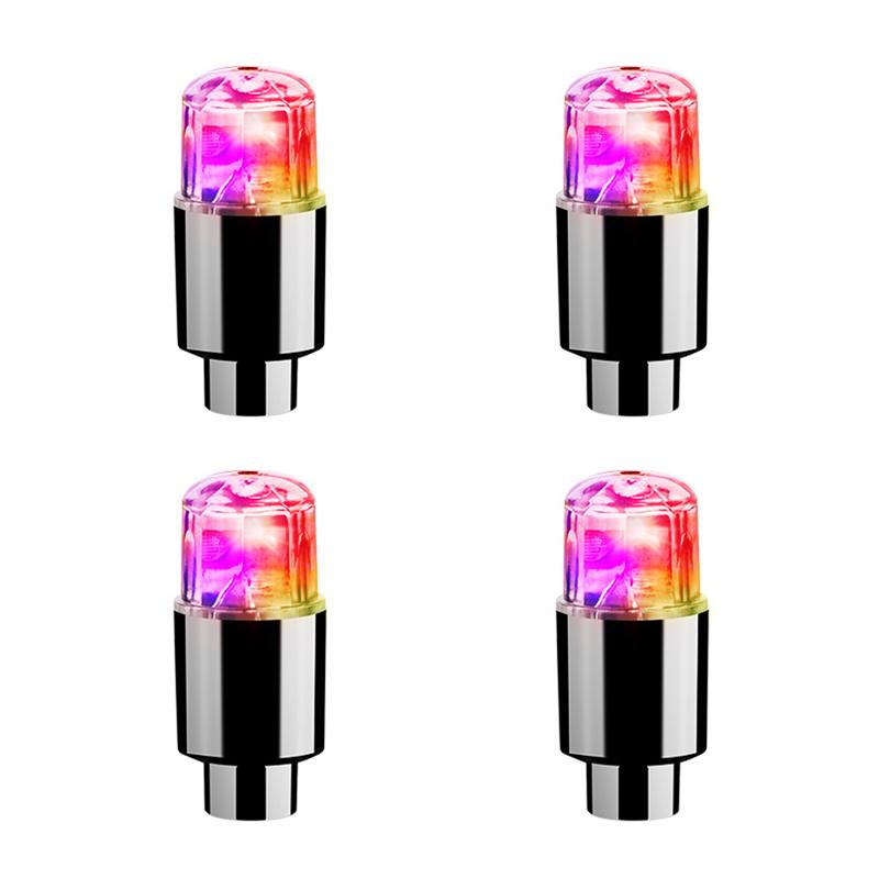 1/4Pcs Car Wheel Lights Cap Auto LED Light Wheel Tire Tyre Air Valve Stem Caps Cover for Car Motorcycle Auto Lights Accessories