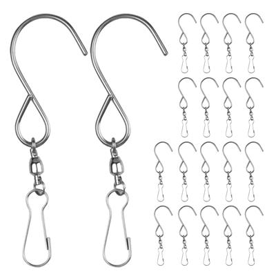 10/20Pcs Swivel Hooks Clips Stainless Steel Rotary Hanger Hooks S Hanging Hooks for Hanging Wind Spinners