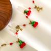 Sweet Cherry Inspired Necklace Stainless Steel Pendant Spring Summer Jewelry Gift Adjustable Chain For Daily Wear