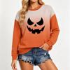 Women's Casual Loose Fit Long Sleeve Halloween Print Sweatshirt Pullover