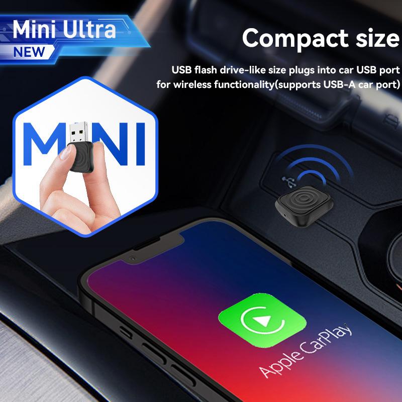 5.0 Mini Ultra Wireless Adapter Wireless CarPlay Android Auto For OEM Car Plug and Play WiFi Bluetooth Auto Connection