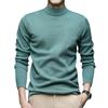 Męski jesienny sweter slim fit z półwysokim dekoltem - młodzieżowy sweter bazowy w jednolitym kolorze