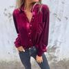 2024 Autumn Winter Fashion Gold Velvet Lapel Shirt