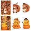 8 Thanksgiving Puzzle Face-changing Stickers, Cartoon Turkey And Squirrel Children's Cute Puzzle Diary DIY Stickers