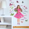 Creative Butterfly Girl English Wall Sticker - Self-Adhesive Decor for Background Walls