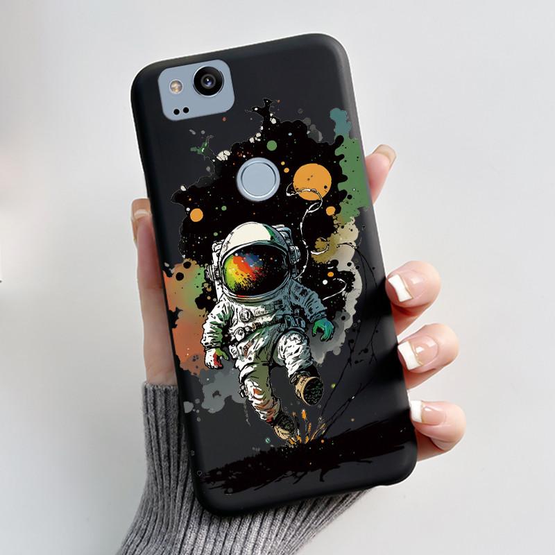 Cute Case For Google Pixel 2 / Pixel 2XL Printing Shell Pixel 1 XL Pixel1 Protective Cover Soft Silicone Cartoon Black Casing