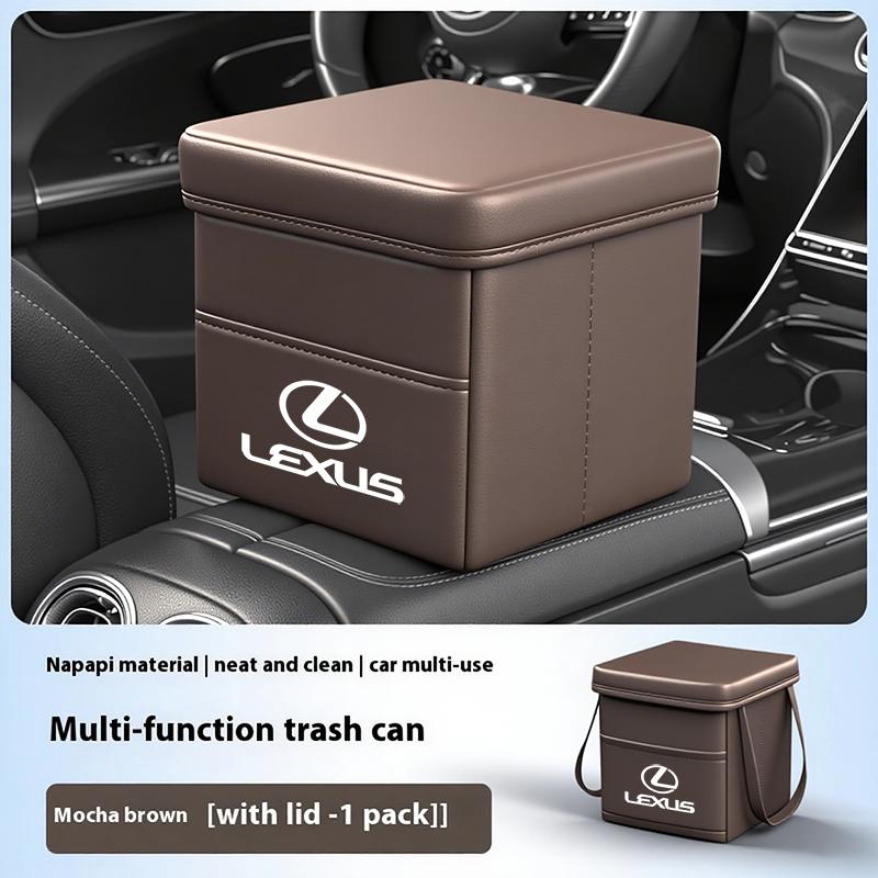 Lexus Car Foldable Leather Storage Box Garbage Bin Accessories For Lexus F SPORT ES RX NX LS UX LM LX GX LC RZ IS CT GS RC HS SC