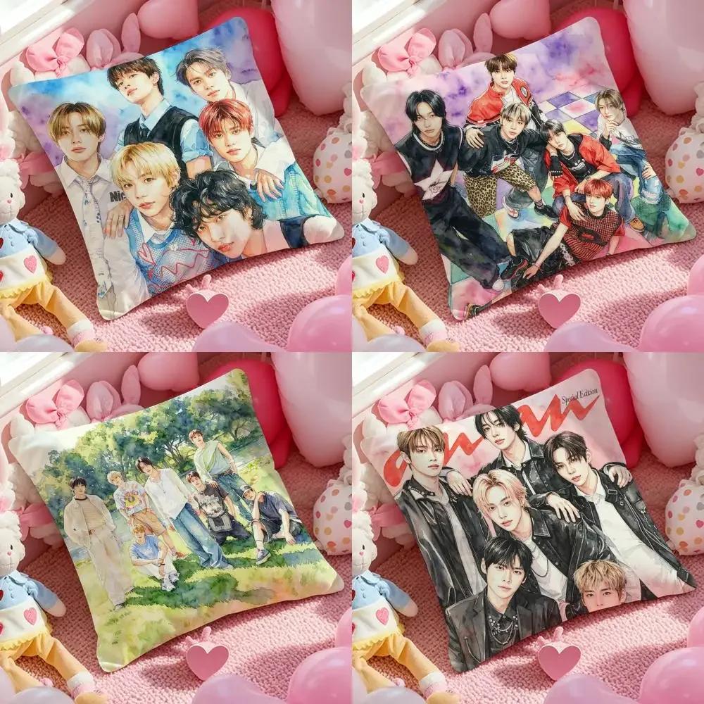 Kpop RRRRIIZESS Cushion Cover Pattern Printed Pillowcase for Living Room Sofa Cushion Cover Bedroom Decor