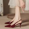 High Heel Womens Sandals With Metal Thin Heel Pointed Toe For Spring Style