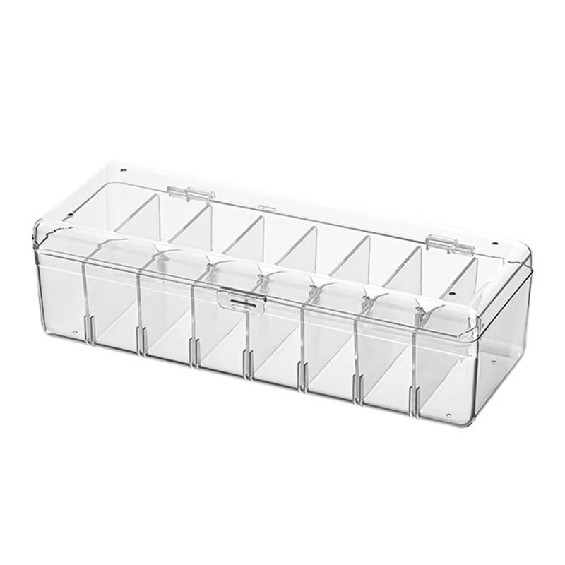 Clear Card Storage Box With Adjustable Dividers For Home Offices Organization And Small Items Large Capacity Container